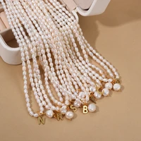 timeless wonder glam natural pearl letter charms necklace women jewelry designer kpop egirl ins party gift initial rare top 3022