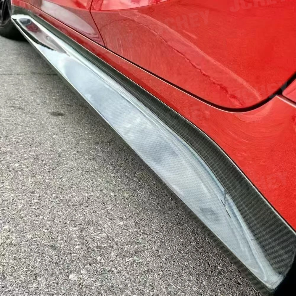 Фото JCHEY сухие боковые юбки из углеродного волокна, фартук-бампер для BMW 4 серии G82 G83 M4 Coupe 2021 + защитный чехол для 2 дверей FRP №4