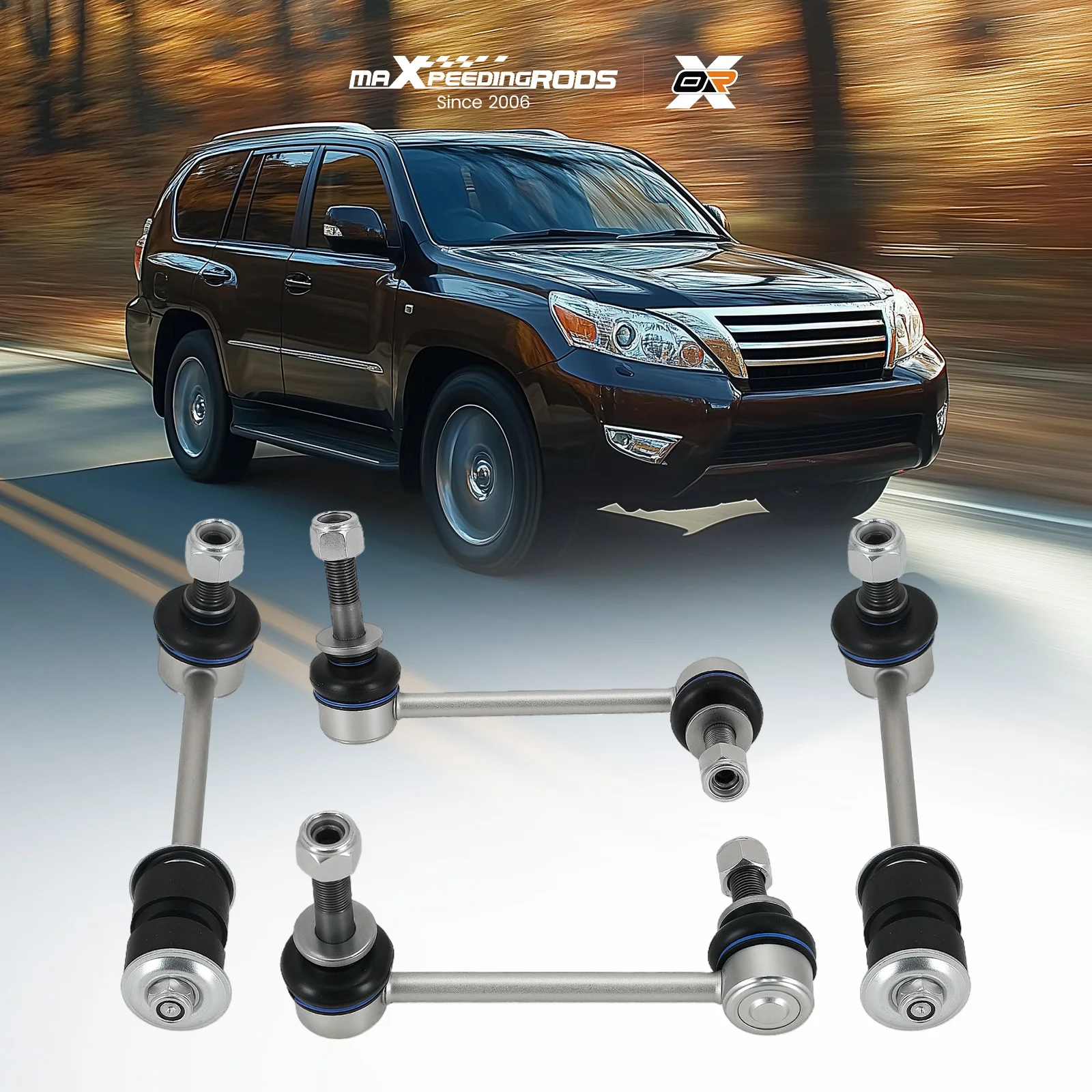 Фото Комплект из 4 стойок стабилизатора MaXpeedingrods (передние и задние) для Lexus GX470, Toyota 4Runner, FJ Cruiser K90677 4881060040 №4