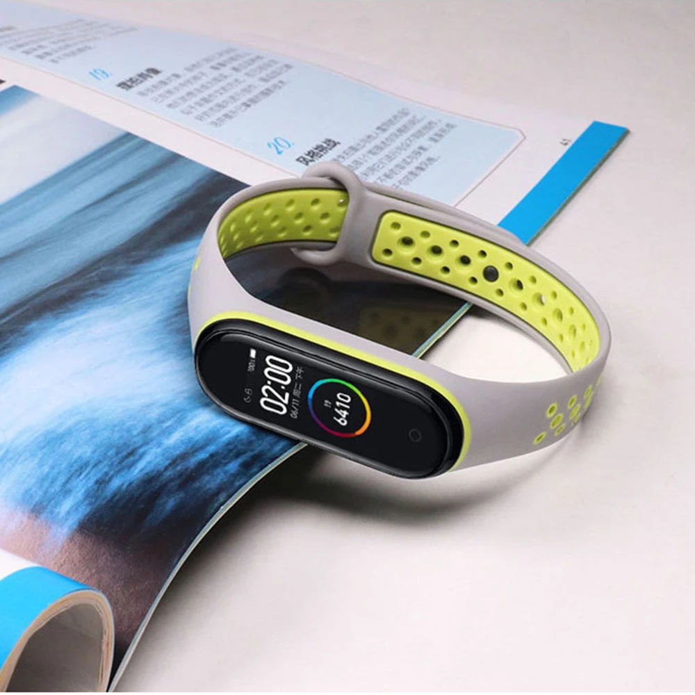 Силиконовый ремешок для Xiaomi Mi Band 6 5 4 3 спортивный дышащий сменный Браслет с