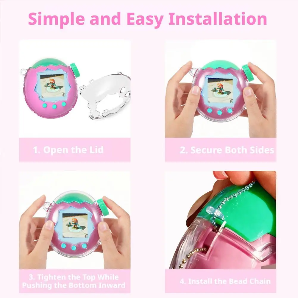 Фото Прозрачный чехол из ТПУ с блестками для Tamagotchi Paradise, защитный противоударный прозрачный чехол-накладка №5