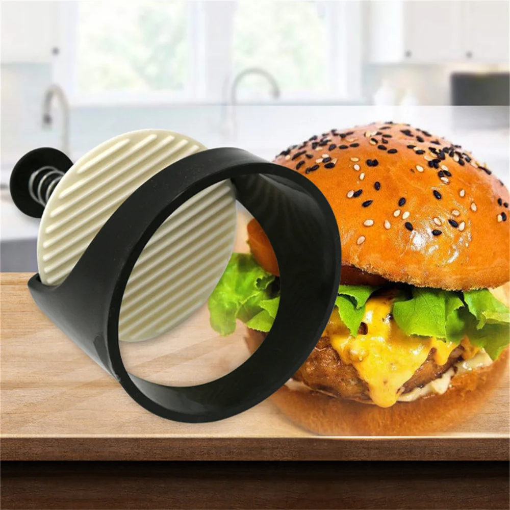 

Home Kitchen Round Burger Pie Machine Burger Pie Machine Manual Burger Machine Mold Kitchen Multifunctional DIY Burger Making