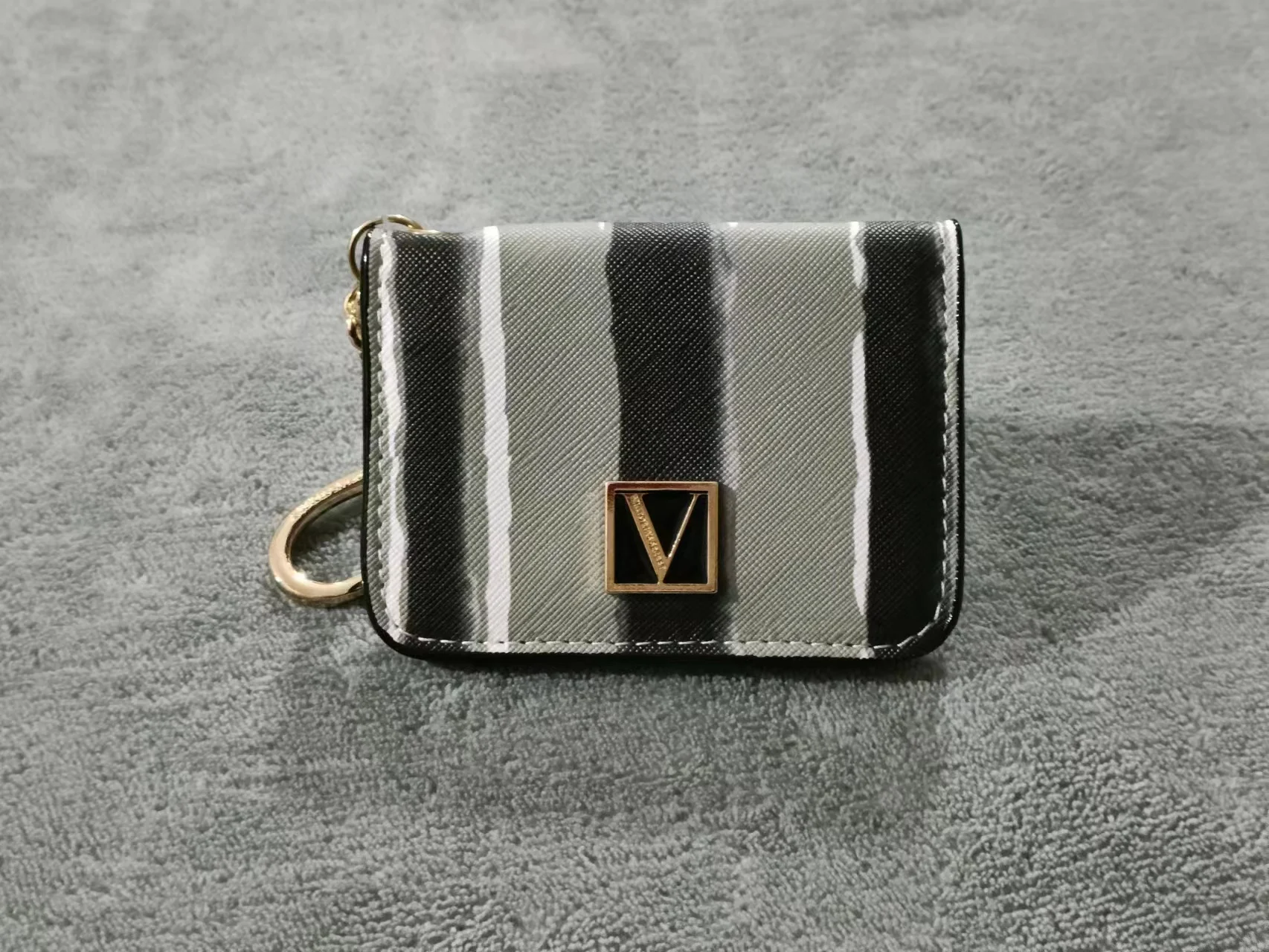 Pink Signature Card Holder Case Keychain Wallet New Coin Purse