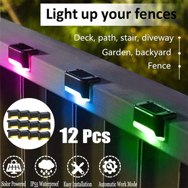 

4/8/12 шт., водонепроницаемые светодиодные фонари на солнечной батарее