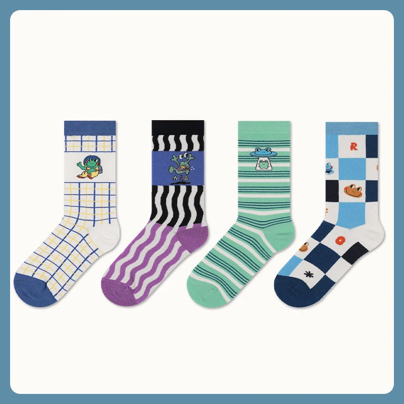 5 Pairs of men's and women's socks Middle tube socks Frog Princess socks Sex socks Party socks Men's socks women's socks