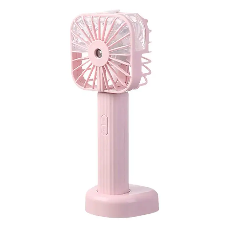 

Handheld Spray Fan Rechargeable Cartoon Handheld Fan 3 Wind Speeds USB Noise Reduction Portable Travel Fan With Fixed Base For H