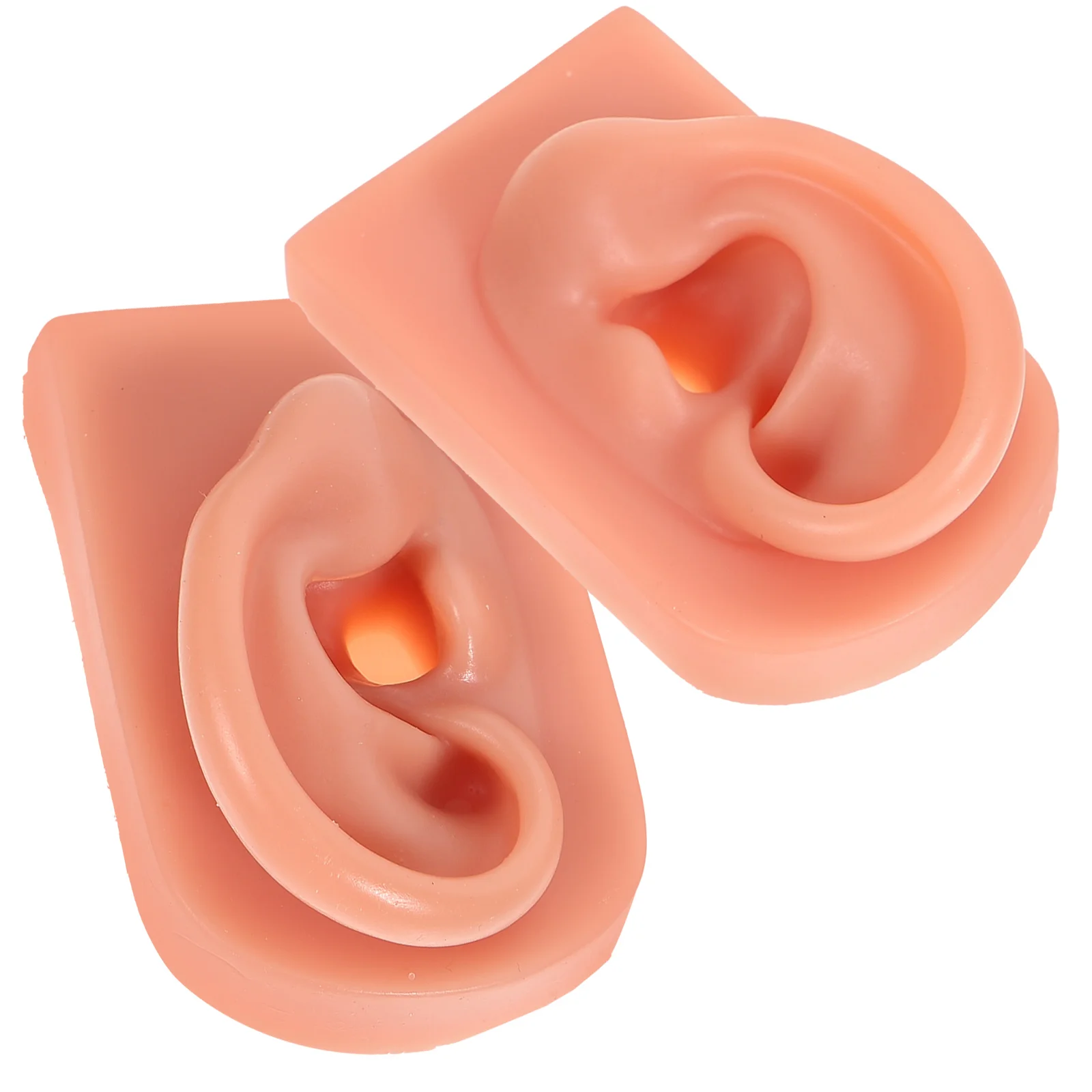 

2 Pcs Ear Practice Puncture Silicone Mold Human Model Supplies Simulation