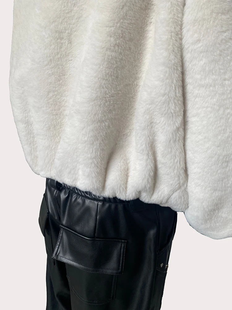 Nerazzurri Осень-зима Оверсайз Сладкая Мягкая Короткая Теплая Толстая Пушистая