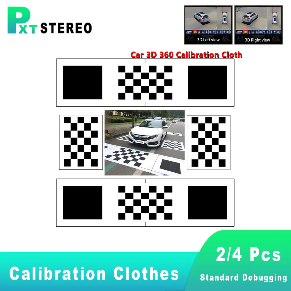 Car 360 Panoramic System Camera Calibration Clothes 2/4 Pcs Standard Debugging 440*120CM 3D Bird View Surround Check Safe Drive