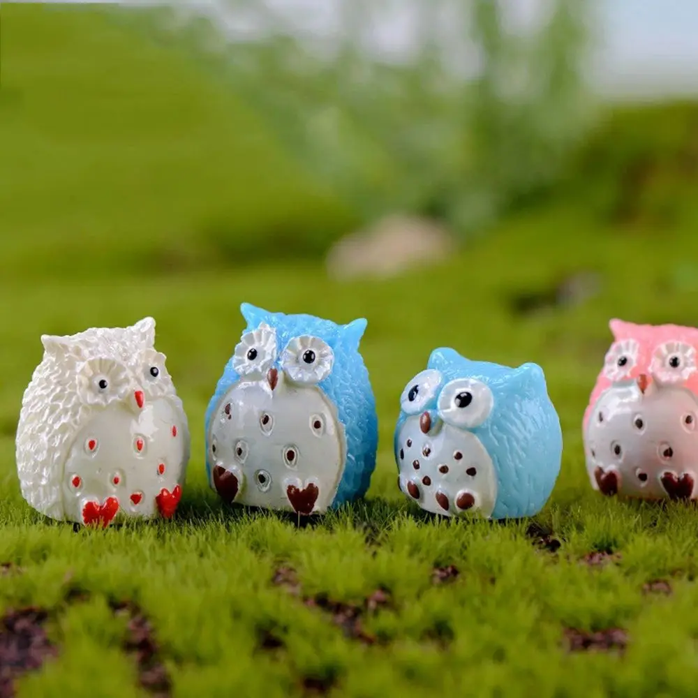 

5 Pcs Popular Miniature Owl Kawaii Accessories DIY Resin Crafts Statue Pendants Ornaments
