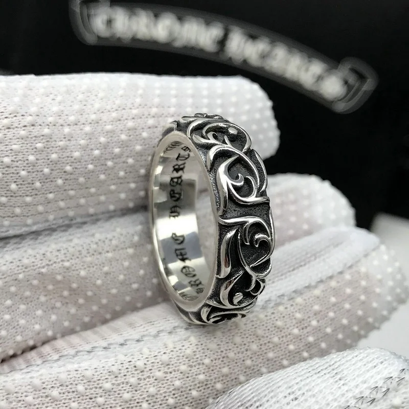 

personality Cross Sterling Silver Ring men and women lovers trendsetter retro Thai silver eternal rattan ring