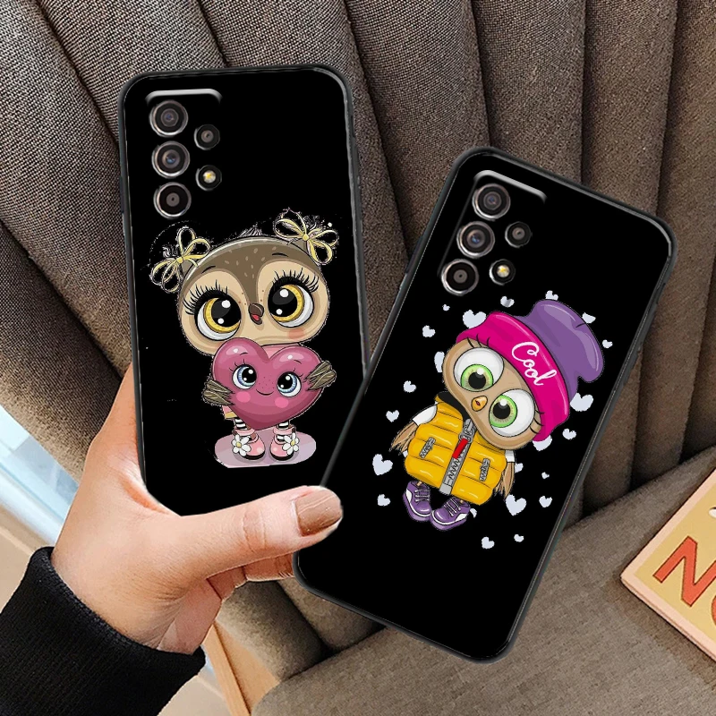 

Animal For Samsung A52 A72 4G 5G Phone Case Funda Black Carcasa Back Liquid Silicon Silicone Cover