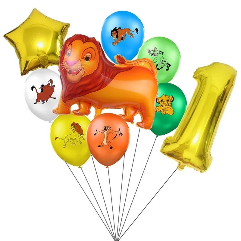 

9Pcs Lion King Latex Number Balloons Set Lion King Theme Birthday Party Decor Baby Shower Decor Kids Party Balloon Air Globos