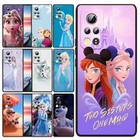 gril frozen elsa anna for huawei honor x30 x20 x8 x7 60 50 se pro 10x 10i 10 lite 9a 9c ru 9x 8x 8a black soft phone case