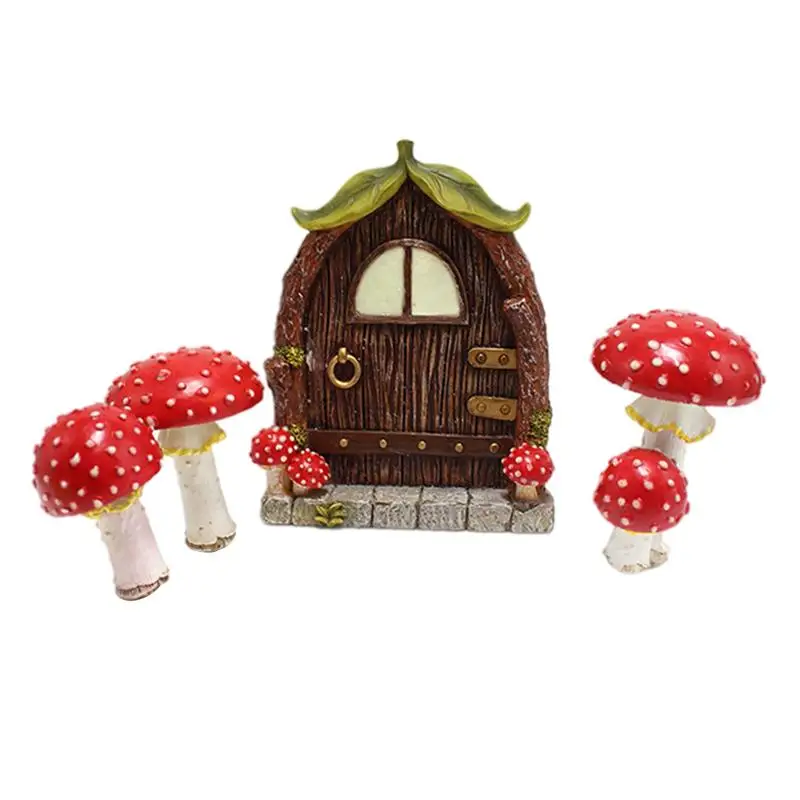

Fairy Gnome Door Mushroom Miniature Garden Decor Outdoor Fairy Garden Adults Yard Art Garden Sculpture Lawn Ornament