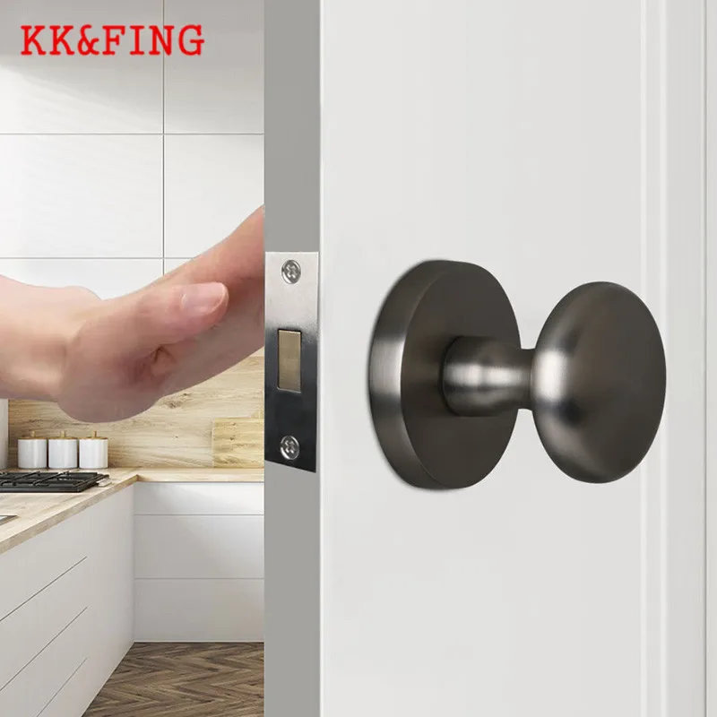 KK&ampFING Mute Room Door Lock Zinc Alloy Invisible Single-sided Secret Interior European Bathroom Spherical |