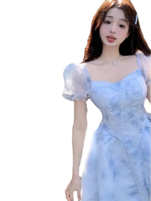 Платье принцессы с рукавами-фонариками маленькое Подарочное платье во