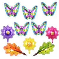 10pcsset butterfly balloons colorful flower leaves baby shower decorations helium ballon birthday party wedding globos supplies