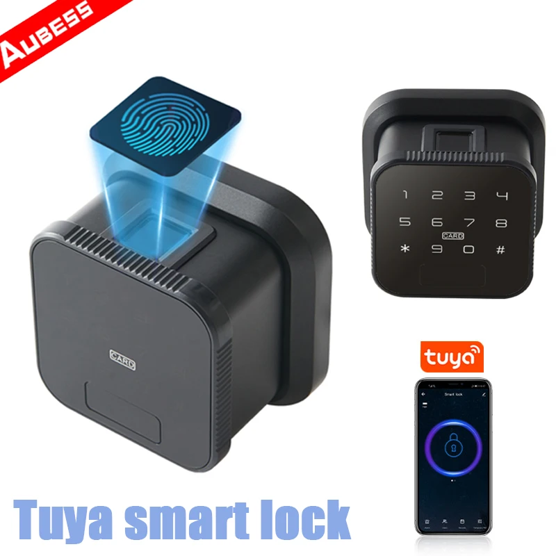 

Electronic Smart Door Lock With Digital Fingerprint Password Card, Tuya Wifi Lock App, Keyless Entry, Deadbolt Automatic Locking