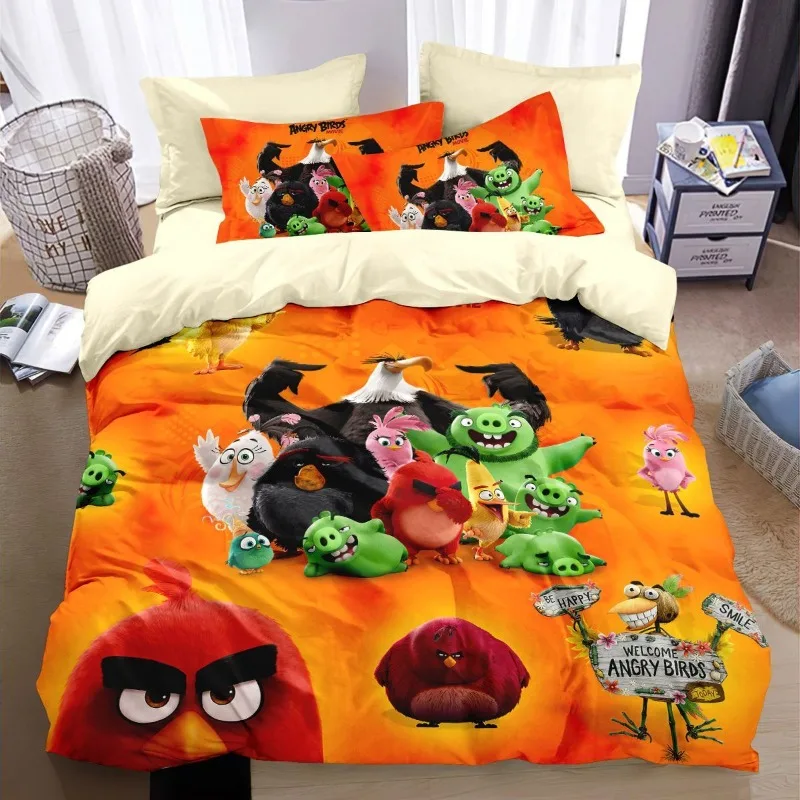 Креативная и персонализированная простыня из чистого хлопка Angry Birds Bomb Chuck