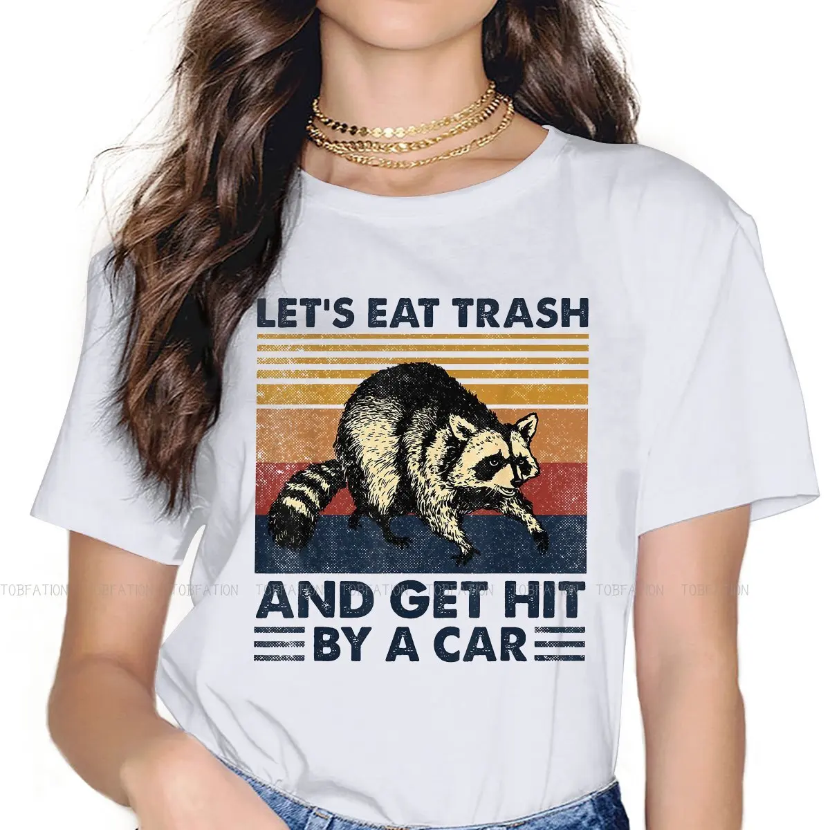 

Футболка в стиле хип-хоп с надписью «Let's Eat мусор»