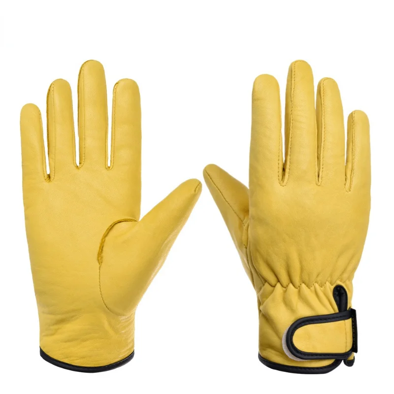 

Sheepskin Retro Motorcycle Riding Gloves Car Repair Work Garden Gardening Roses Handling Welding Gloves Clothing Gloves