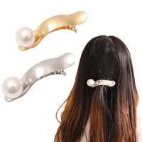 2022 new women elegant gold silver geometric pearl metal hair clips vintage hair clips hairpin fashion hair accessories