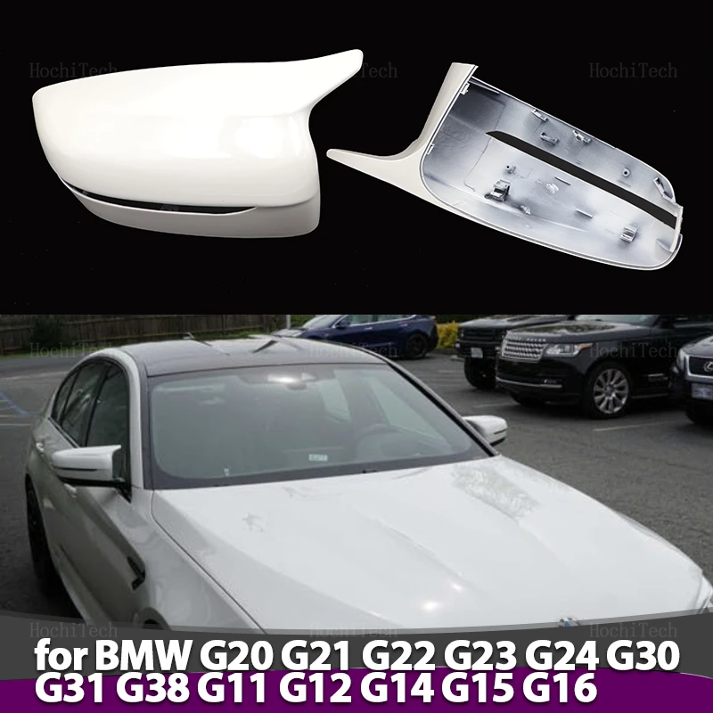 

White Car Side Door Rearview Side Mirror Cover Cap For BMW 3 4 5 7 8 Series G11 G12 G14 G15 G16 G22 G23 G24 G30 G31 G38 G20 G28