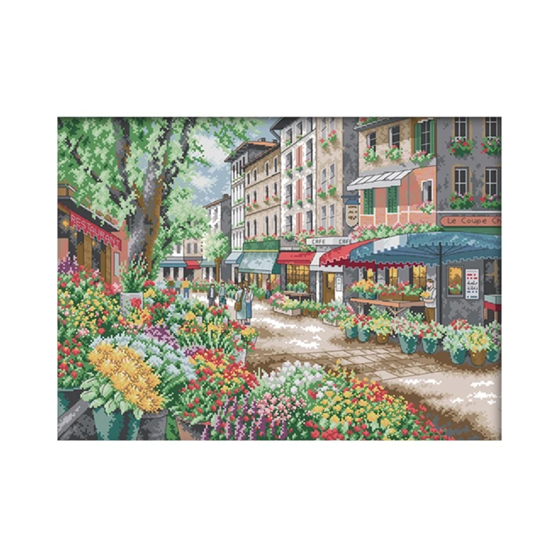 

Наборы для вышивки крестиком, легкая Вышивка узоров для девочек, поделки DMC, товары для фотографий, цветочный рынок