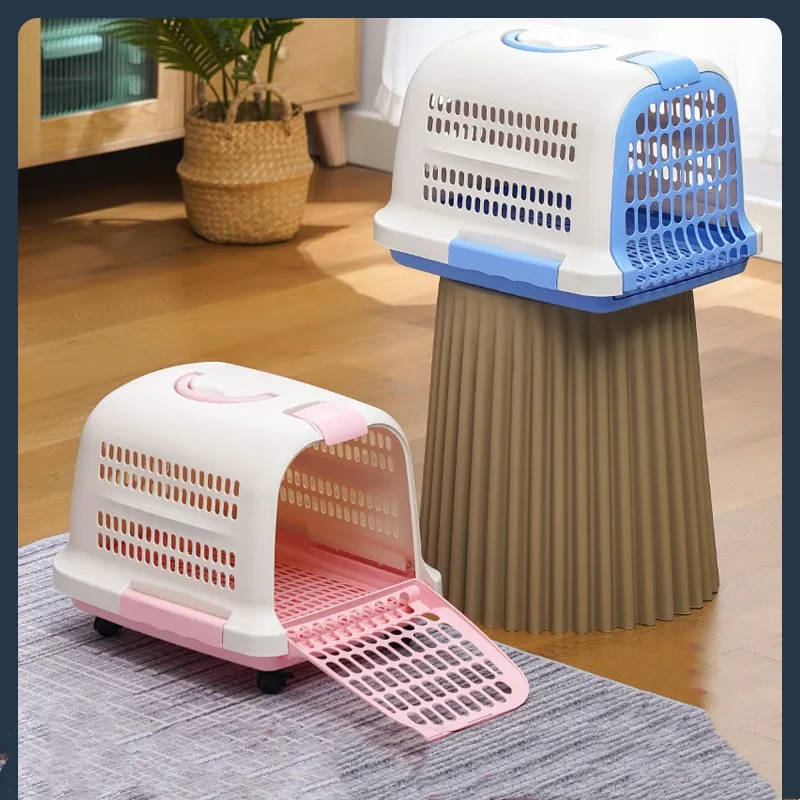 

Сумка для кошек и домашних животных, Портативная сумка для кошек, дышащая клетка для кошек, переносной с собой воздушный бокс с колесами для удобного путешествия