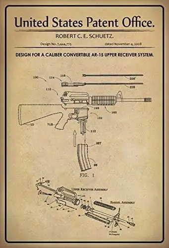 Us Pent r 15 Mchne Gun 2008 Tn Sgn Custom Metl 8X12n-Br Cfe Resturnt Домашний декор
