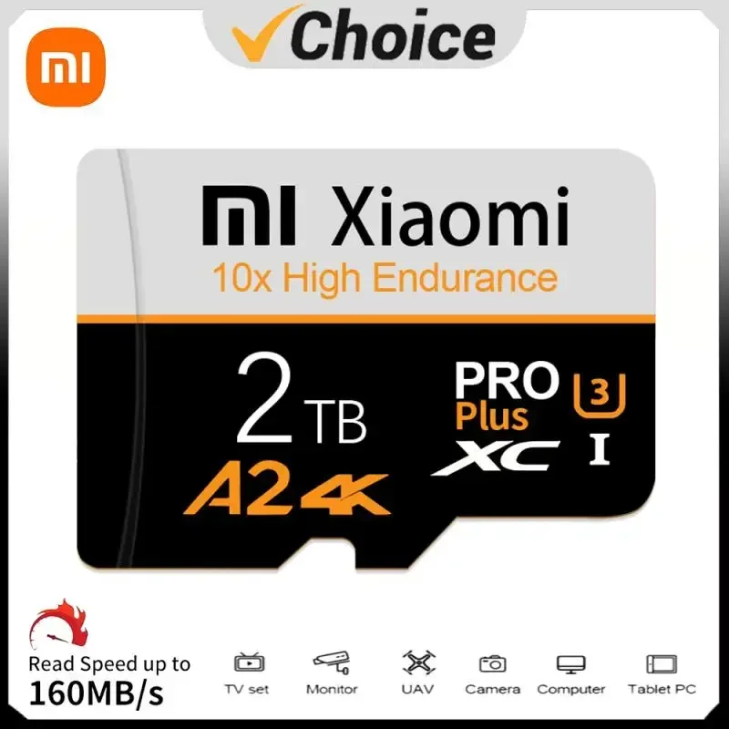 Карта памяти Xiaomi 2 ТБ 128 ГБ MLC U3 Micro TF Mini SD Card 1 V30 4K Full HD Memory Flash 512 256 для телефона/Ca