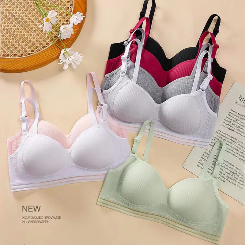 

Beautiful Back Wrapped Chest Small Chest Underwear Gathered Outside Anti-Sagging Support Tube Top Girls Ventilate Solid Color