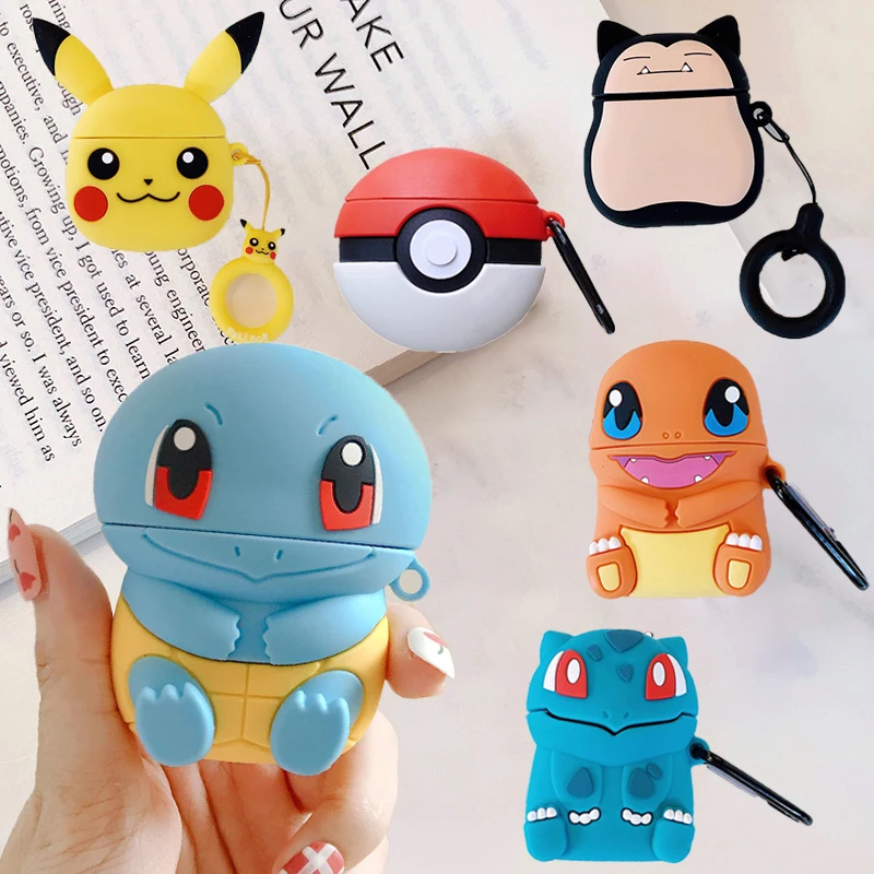 

Anime Pokemon Airpods Case Cartoon Pikachu Charizard 1/2/3 Pro Box Covers Protective Bluetooth Earphone Shells Kids Toy Gifts