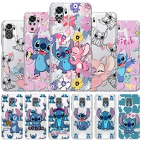 stitch cute clear case for xiaomi redmi note 10 9 8 11 pro k40 10s 9s 9a 9c 9t 8t 7 10c silicone phone cover soft