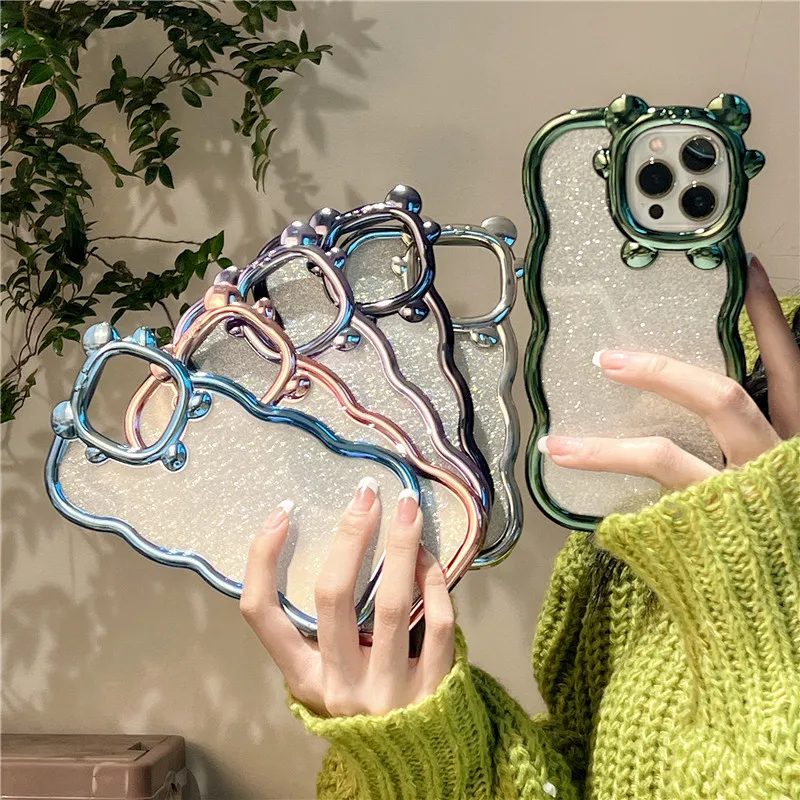 

Electroplated cartoon lens glitter Apple 11/12 for iPhone 14PLUS/13PROMAX case