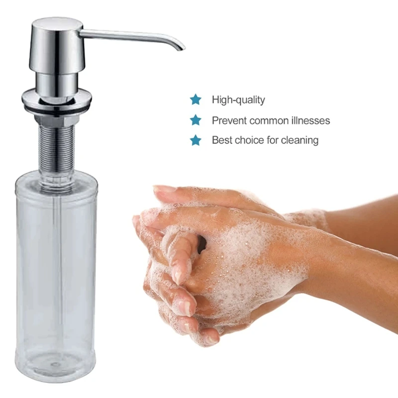 

320Ml Kitchen Sink Soap Dispenser Copper Manual Press Pump Liquid Under Sink Soap Shampoo Bottle