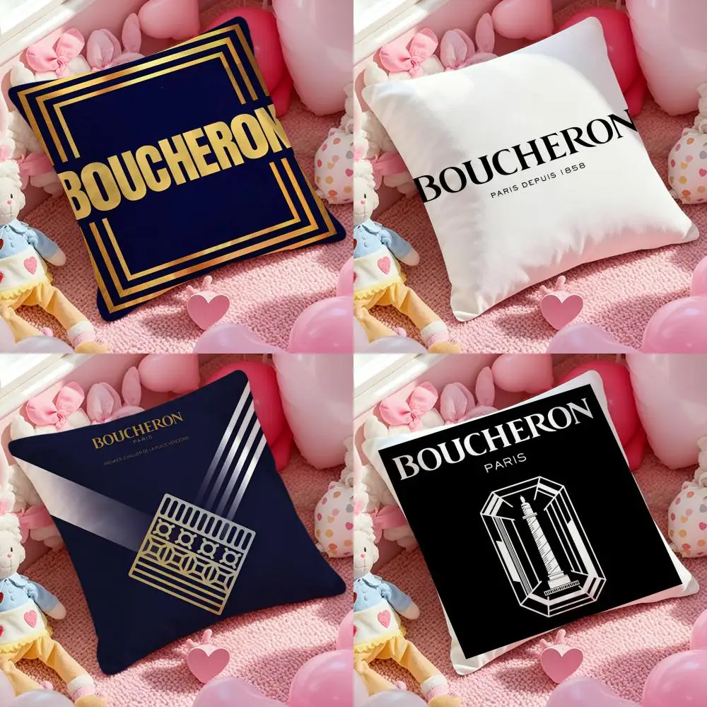 Фото Брендовый чехол для подушки Boucheron Jwelry, противопыльная наволочка, невидимая молния, шелковистый короткий плюшевый чехол для диванной подушки №1