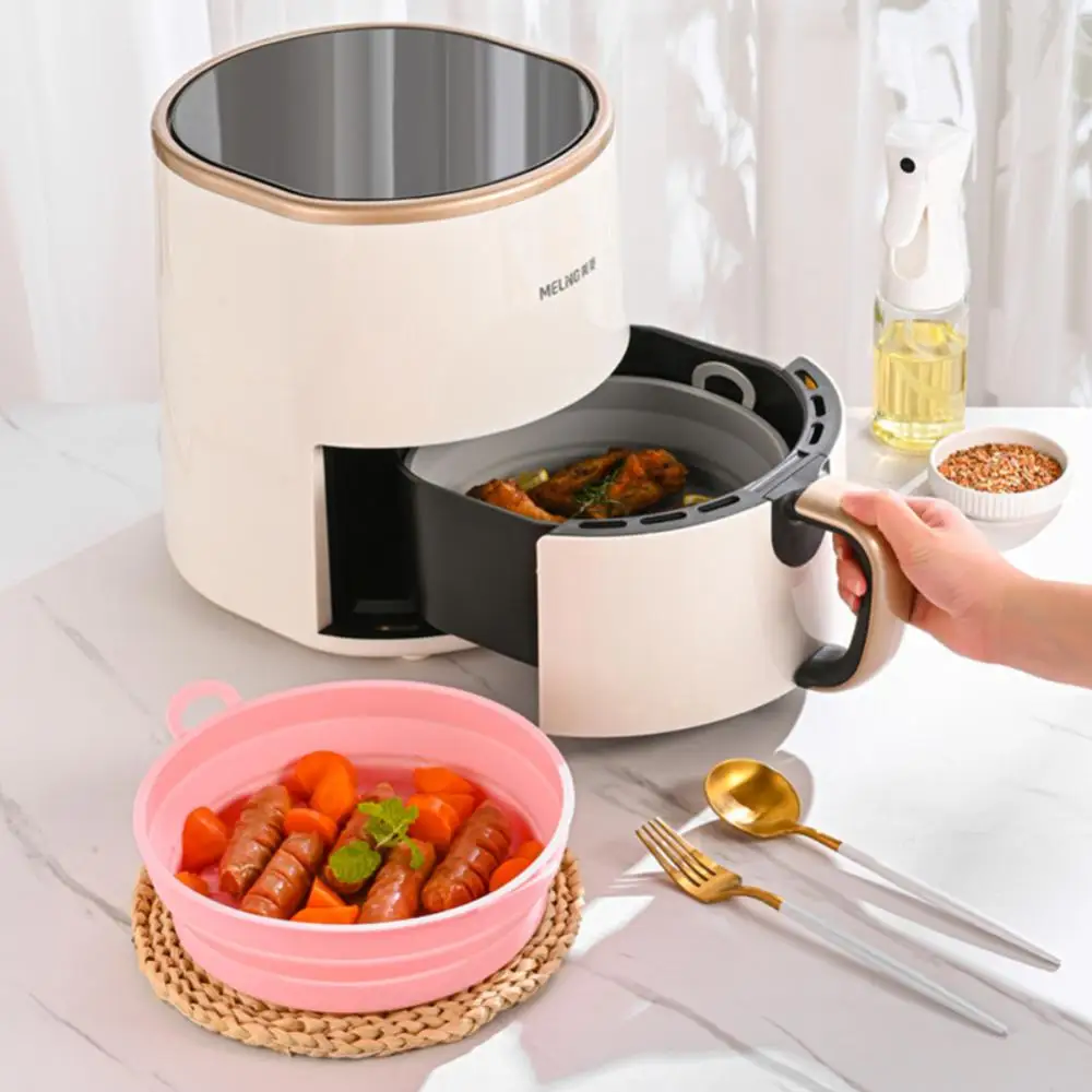 

2023 Dual Handles Liner Grill Pan Replacemen Airfryer Silicone Pot Wholesale No-stick Air Fryer Oven Grill Grill Baking Pan Tool