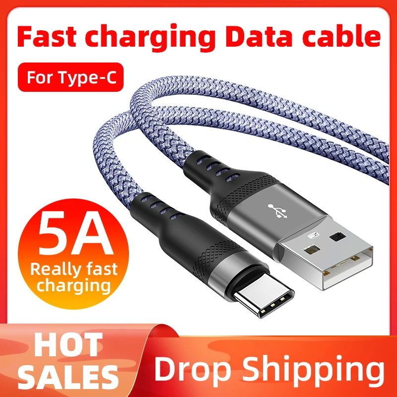 

5A Type c Cable usb c Charger Type-C Data Cord Fast Charging Cable For Samsung S10 Huawei Xiaomi Honor Phone Charging Cord