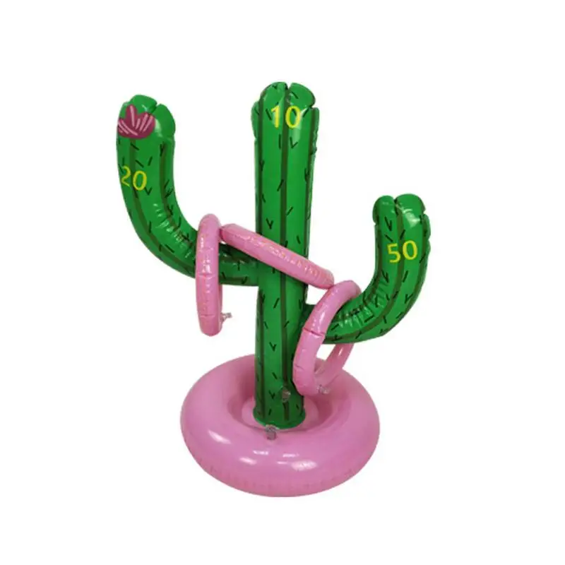 

Игра в кактус надувной кактус и 3 кольца для семейной игры, Забавный пляж, аксессуары для бара, летняя игрушка для плавания на открытом воздухе