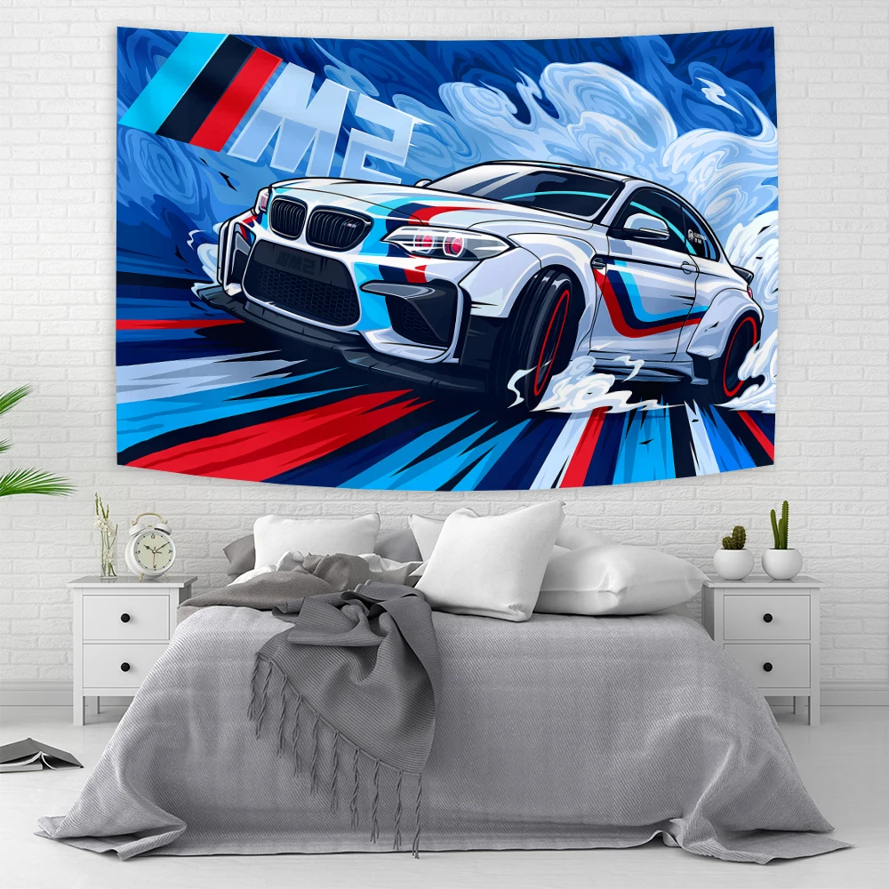 Аниме украшение для автомобиля фоновая лента флаг семейной спальни наружный