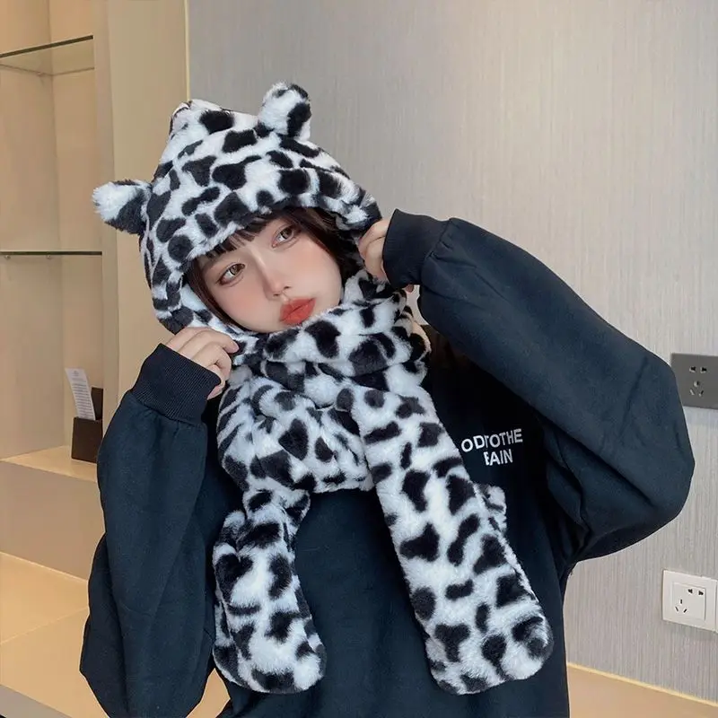 Милые медвежьи уши теплая шапка шарф перчатки комплект из 3 предметов для женщин