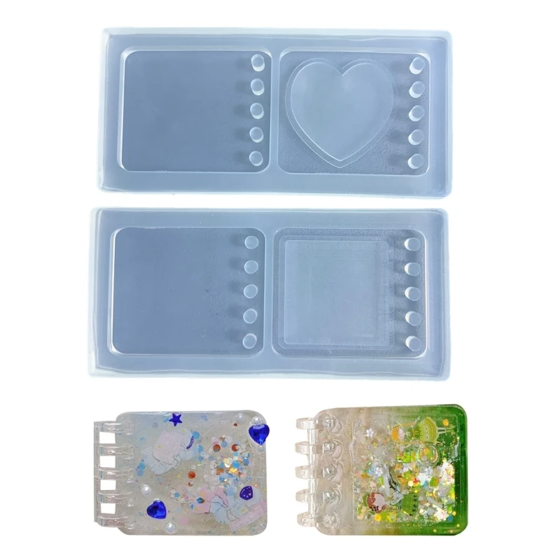 DIY Notebook Cover Resin Mold Crystal Epoxy Silicone Mould Clear/Blue Resin Art