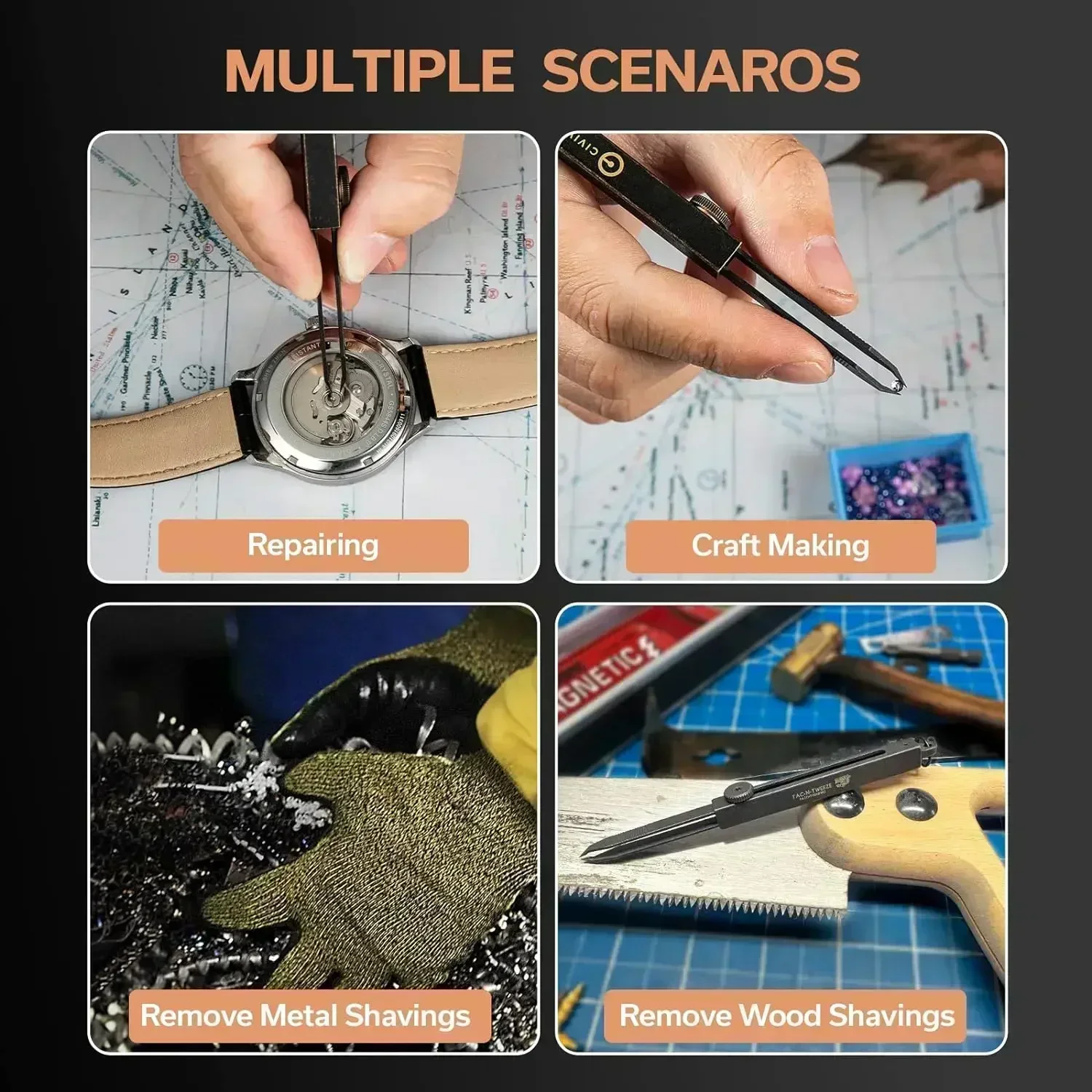 Выдвижные щипцы Tac-N Tweeze с кожаным чехлом подходящие для переноски простых