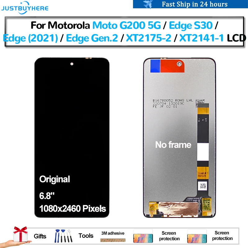 

Original For Motorola Moto G200 5G Edge S30 Edge 2021 Edge Gen.2 Pantalla lcd Display Touch Panel Screen Digitizer Assembly LCD
