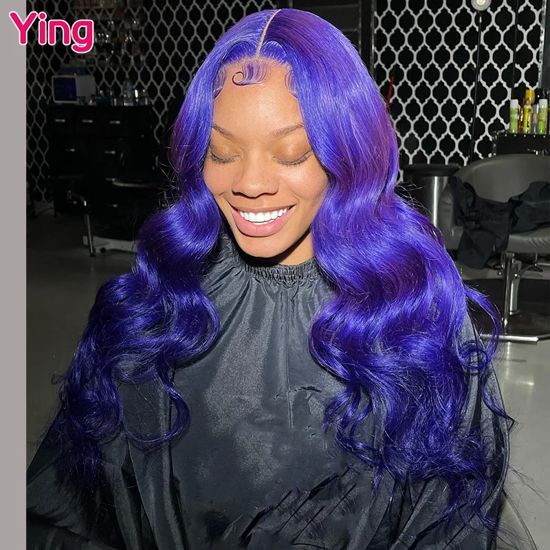 

Ying Violet Purple Color Brazilian 13x6 Transparent Lace Front Wig 200% Body Wave 13x4 Lace Front Wig PrePlucked With Baby Hair