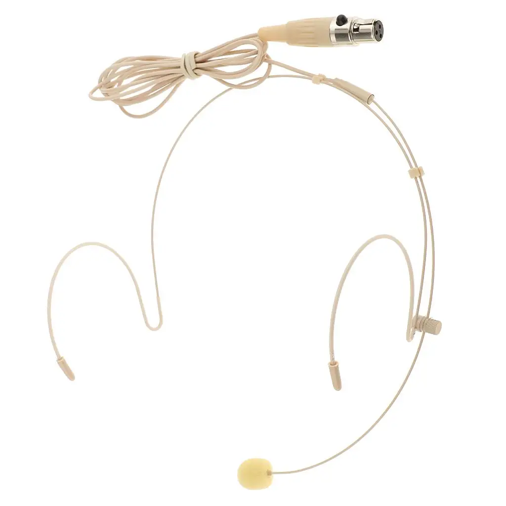 

3Pin 4Pin 3.5mm Plug Professional Telescopic & Foldable Double Ear Hook Wired Headset / Headworn Microphone Skin Color
