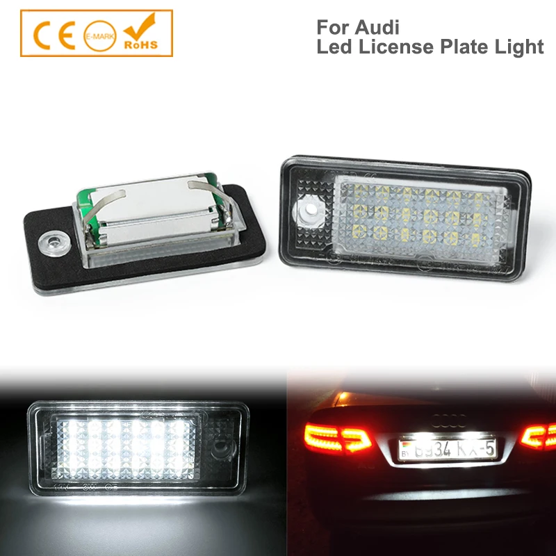 

2pcs 12v Xenon White LED License Number Plate Light Lamp Canbus For Audi A3 8P A4 A6 A8 Q7 B6 B7 S4 RS4 C6 4H0943021