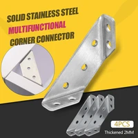 48pcs universal furniture corner connector stainless steel small universal corner code fastener triangular support furniture